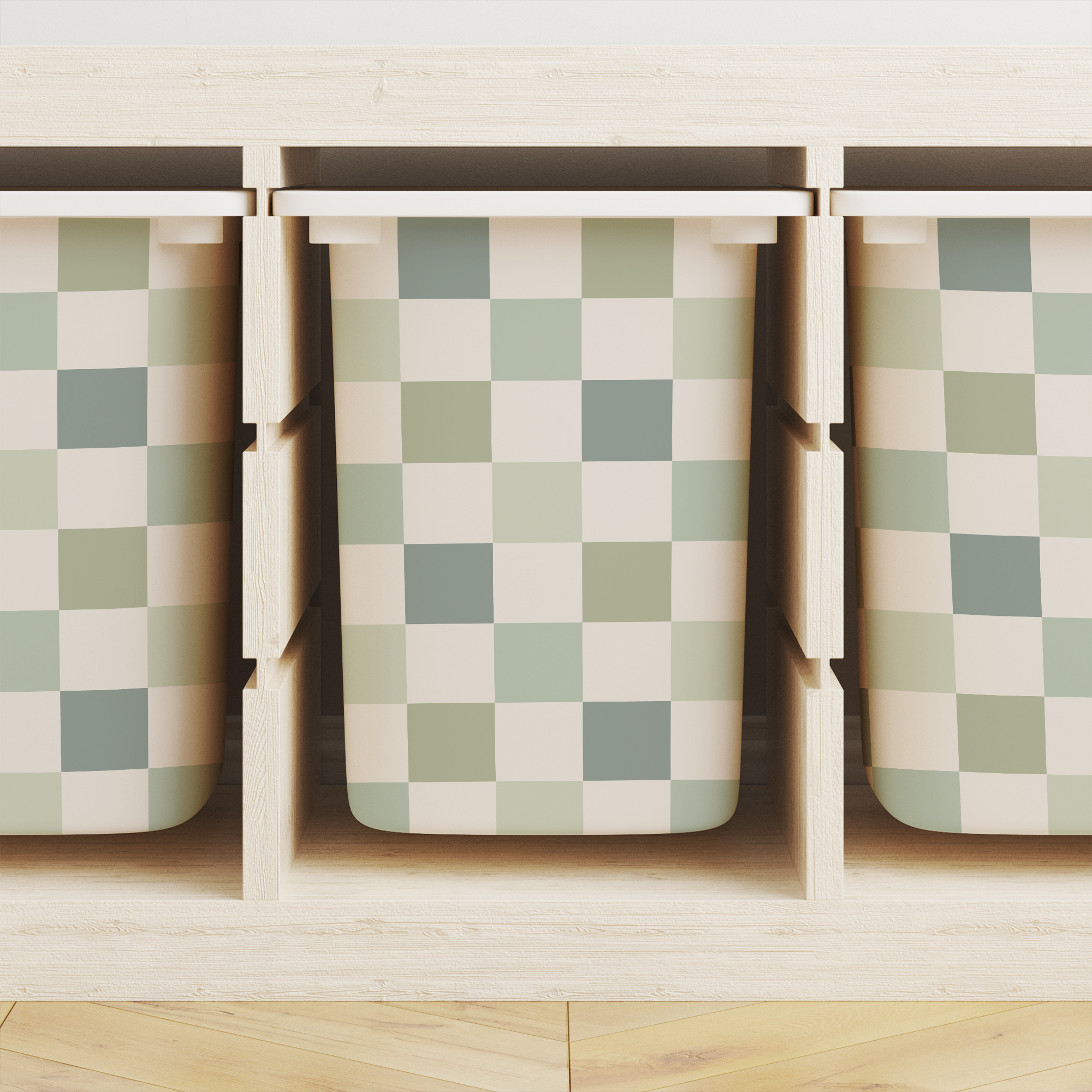 Mixed Checkered Trofast Tub Stickers