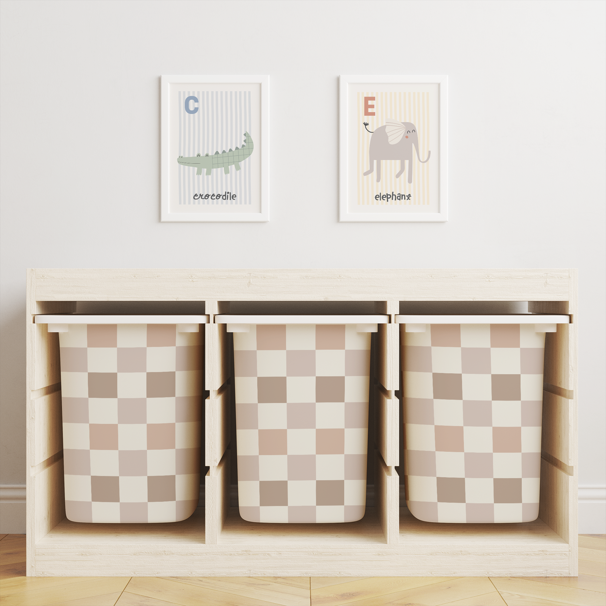 Mixed Checkered Trofast Tub Stickers