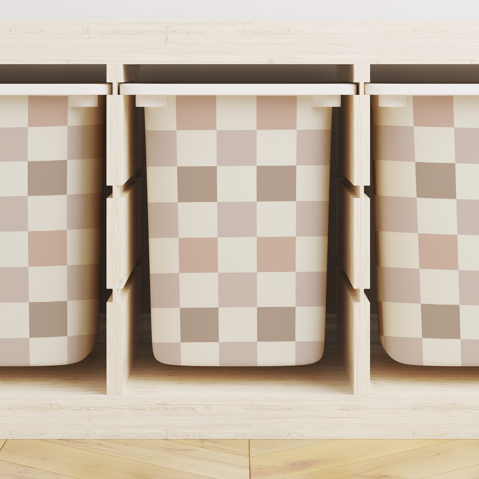 Mixed Checkered Trofast Tub Stickers