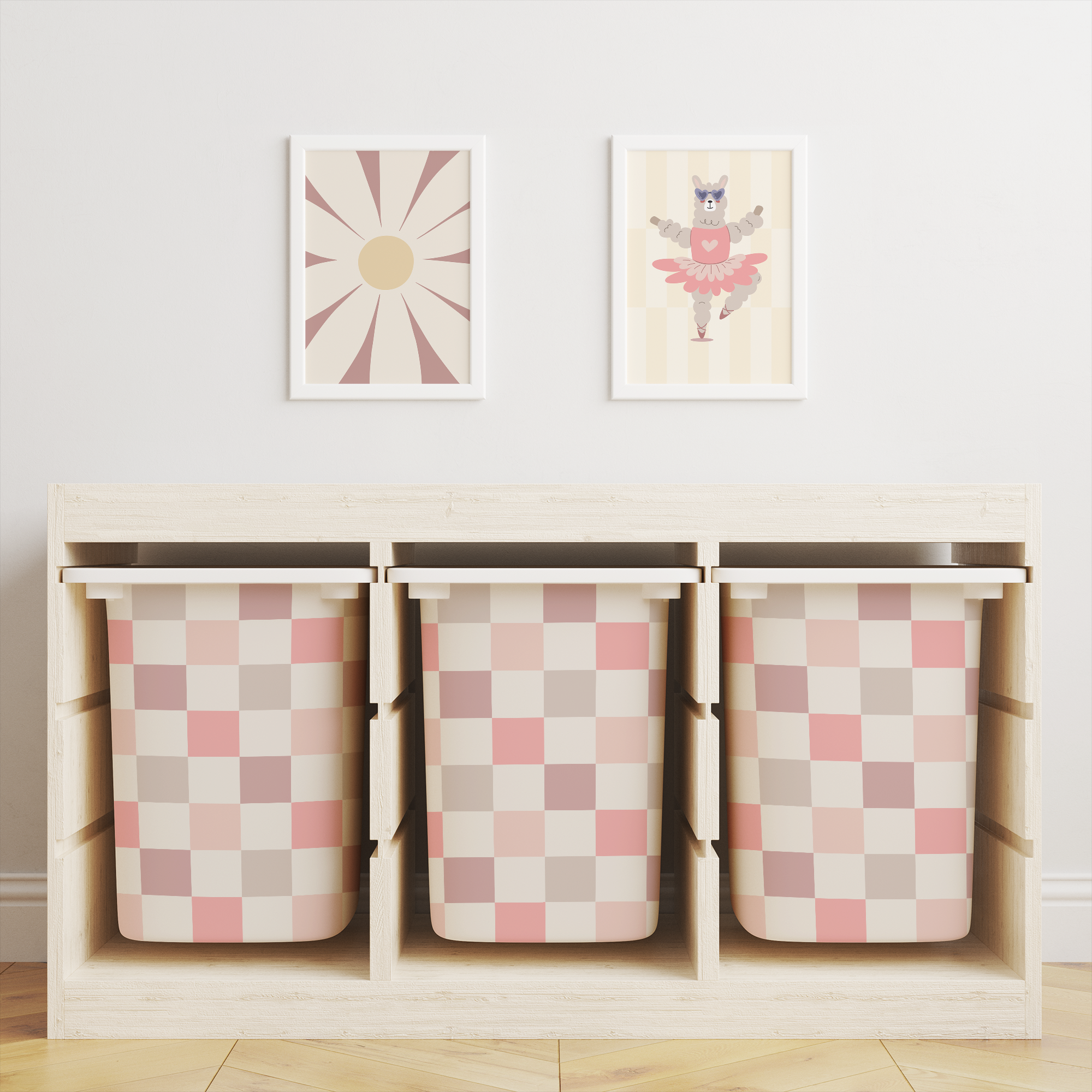 Mixed Checkered Trofast Tub Stickers