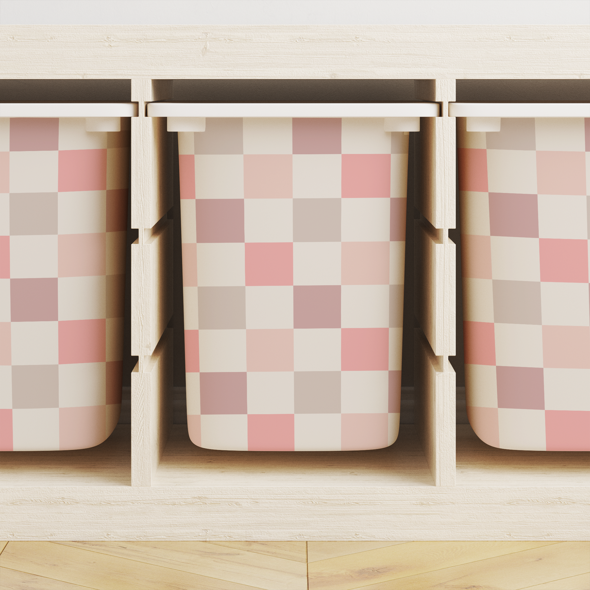 Mixed Checkered Trofast Tub Stickers