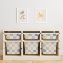 Mix Checkered Trofast Tub Stickers