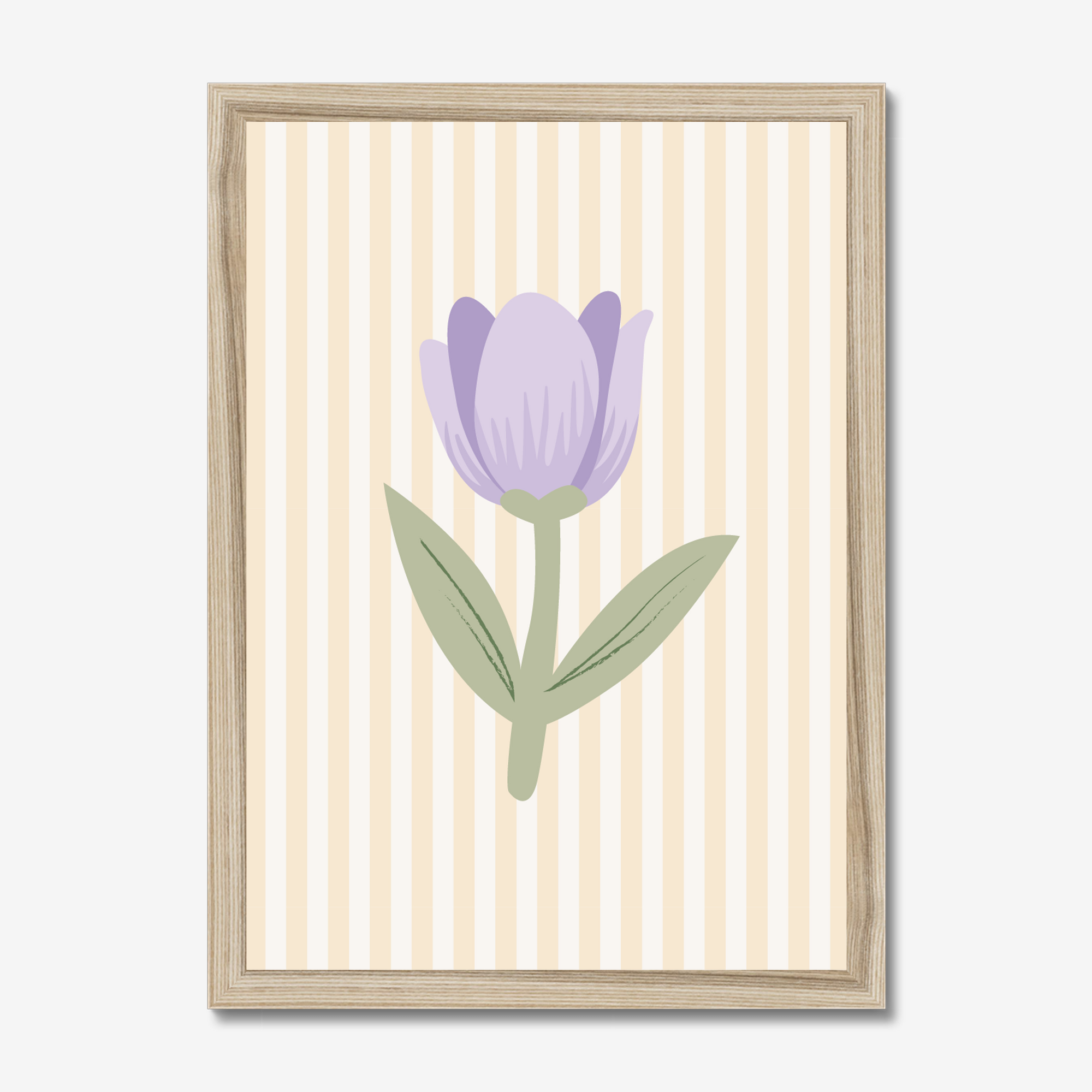 Tulip Butter Stripe Wall Print