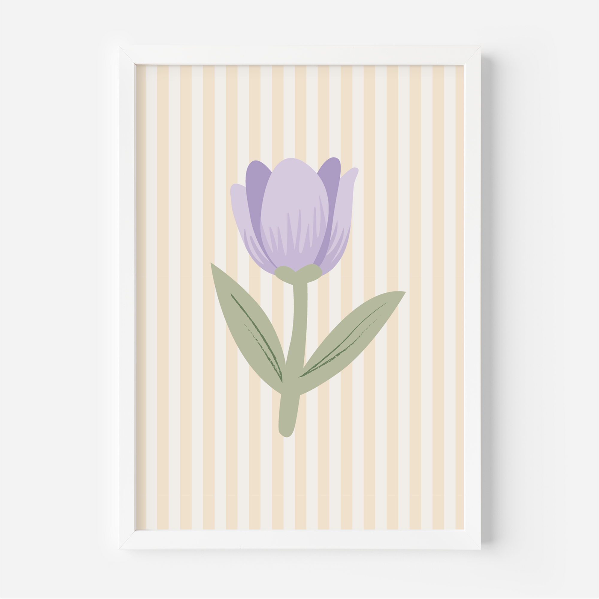 Tulip Butter Stripe Wall Print