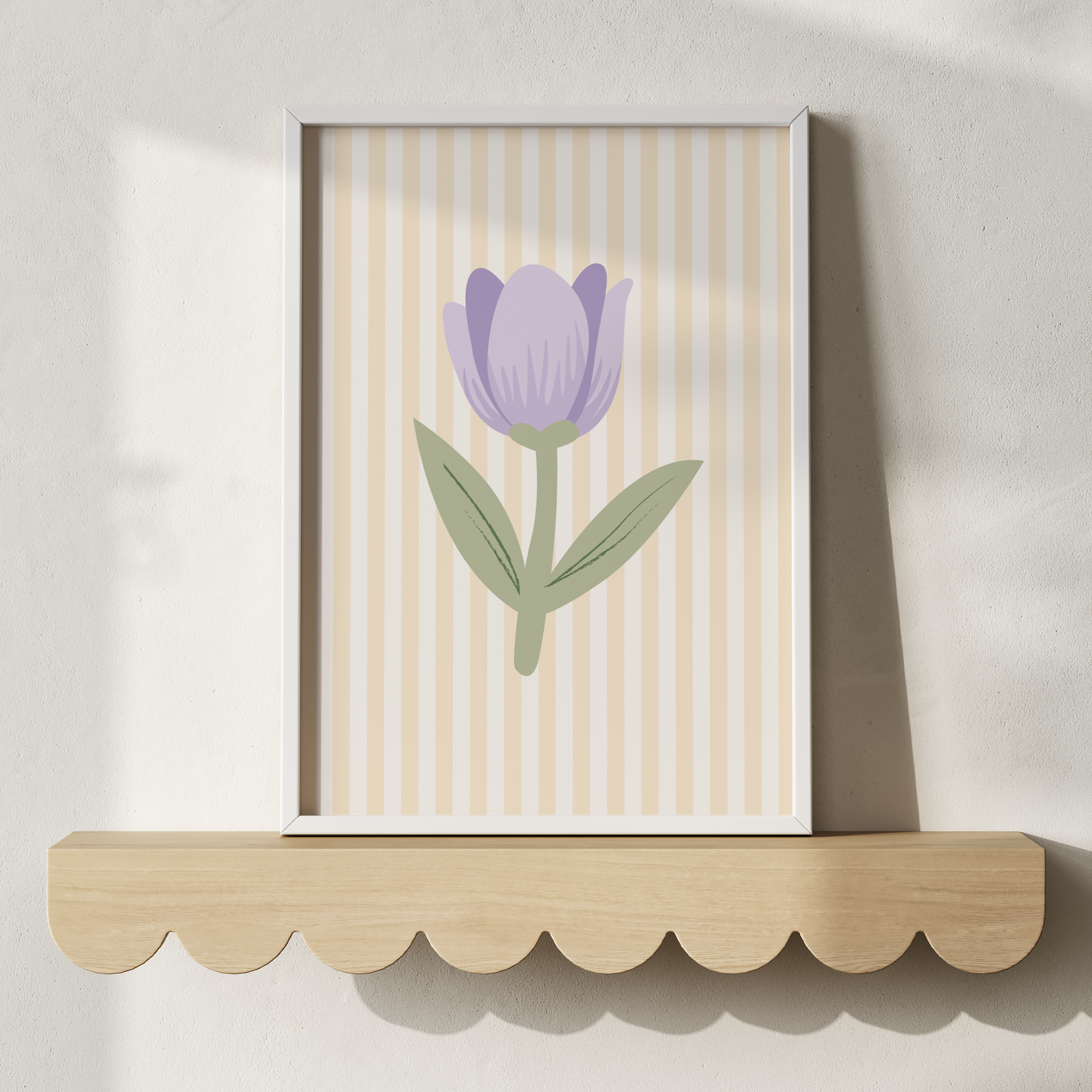 Tulip Butter Stripe Wall Print