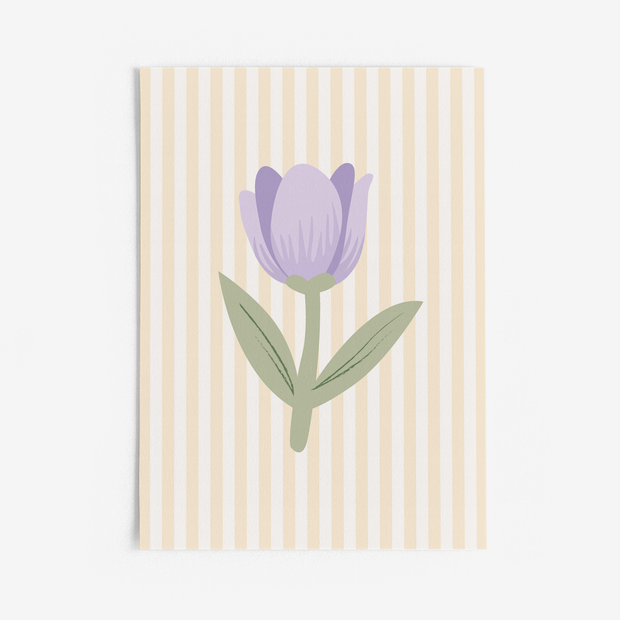 Tulip Butter Stripe Wall Print