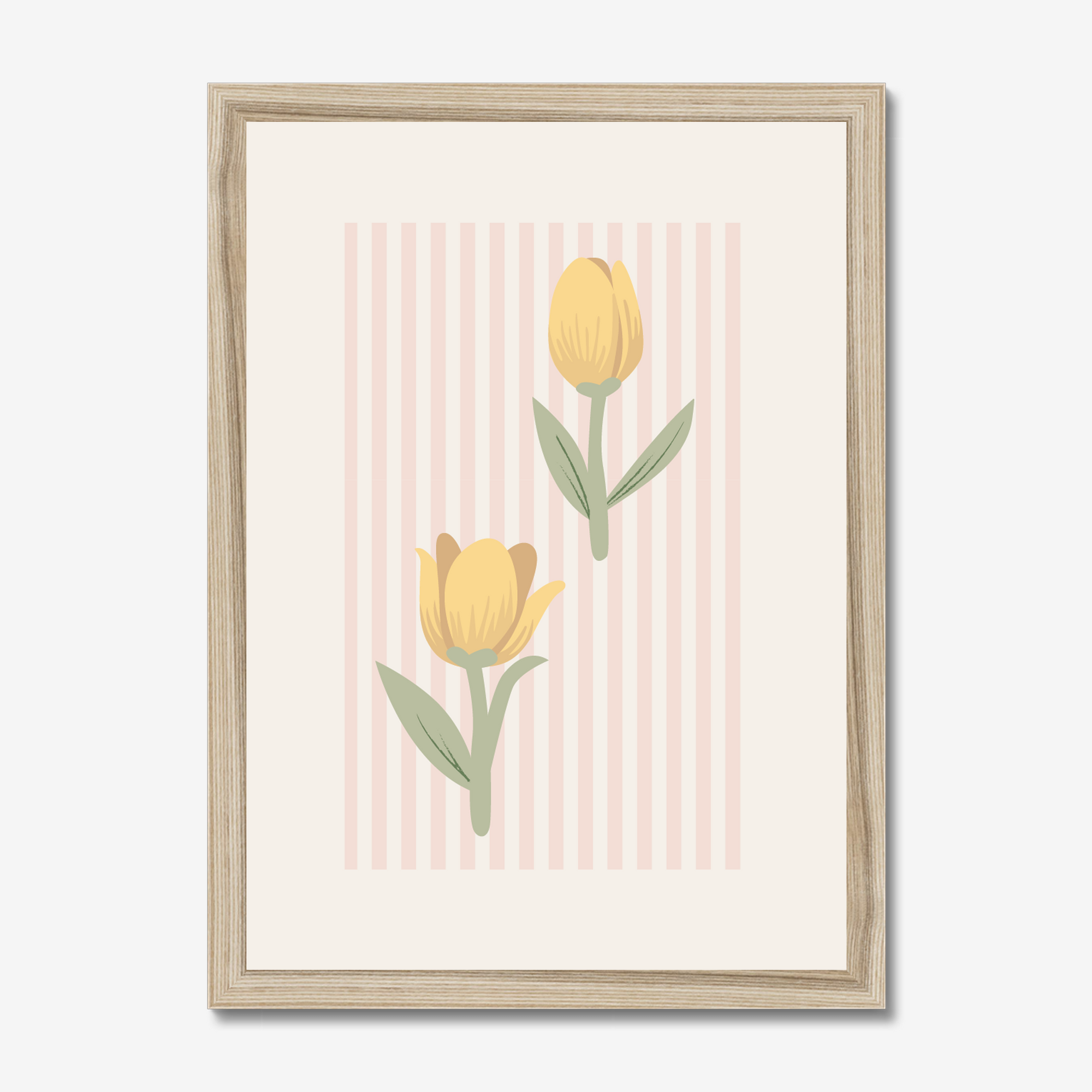 Tulip Pink Stripes Wall Print