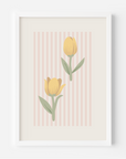 Tulip Pink Stripes Wall Print