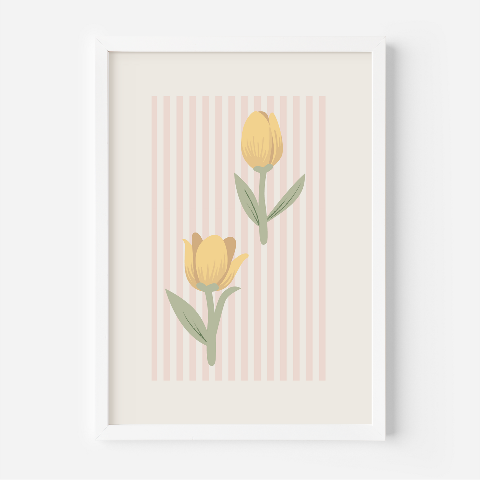 Tulip Pink Stripes Wall Print