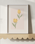 Tulip Pink Stripes Wall Print
