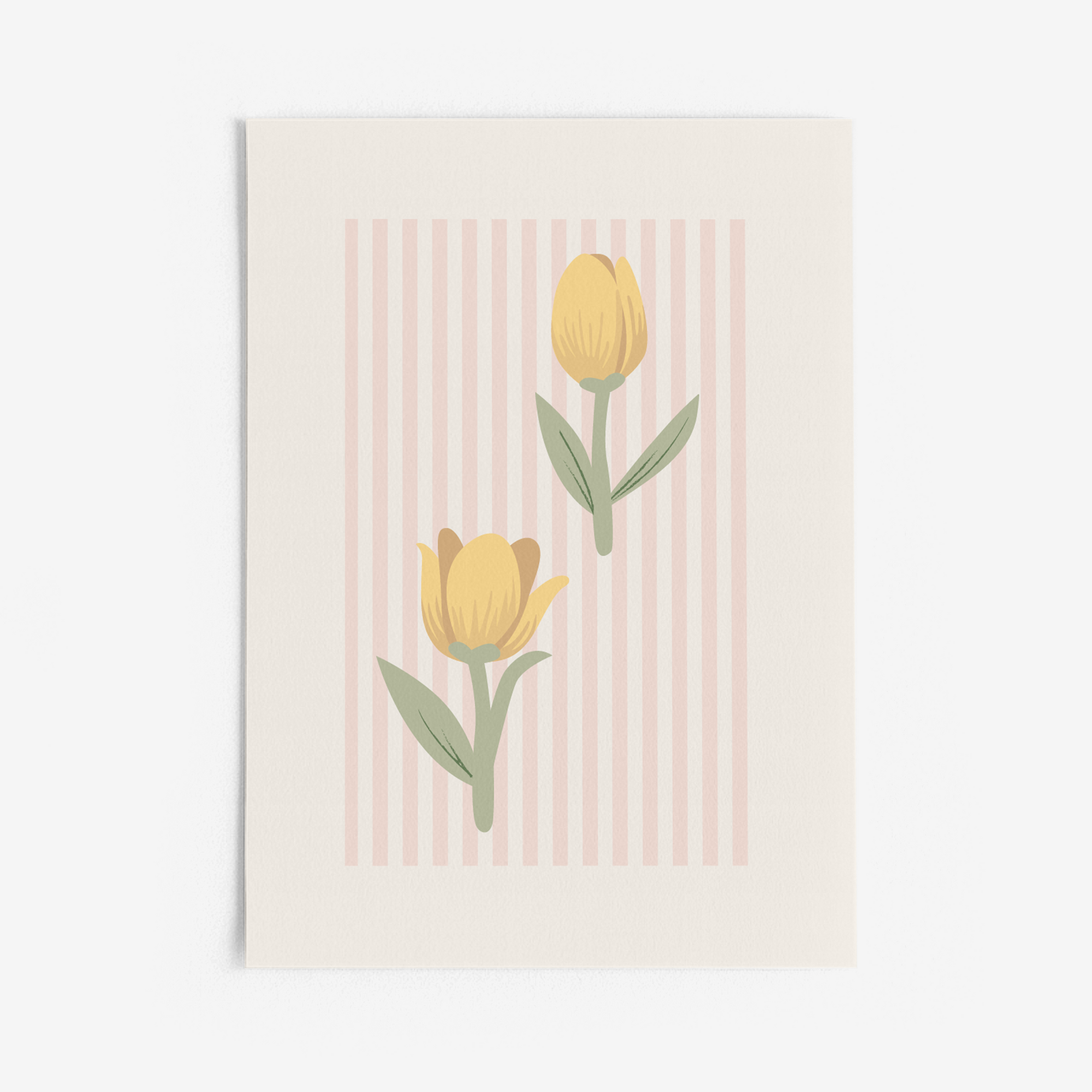 Tulip Pink Stripes Wall Print