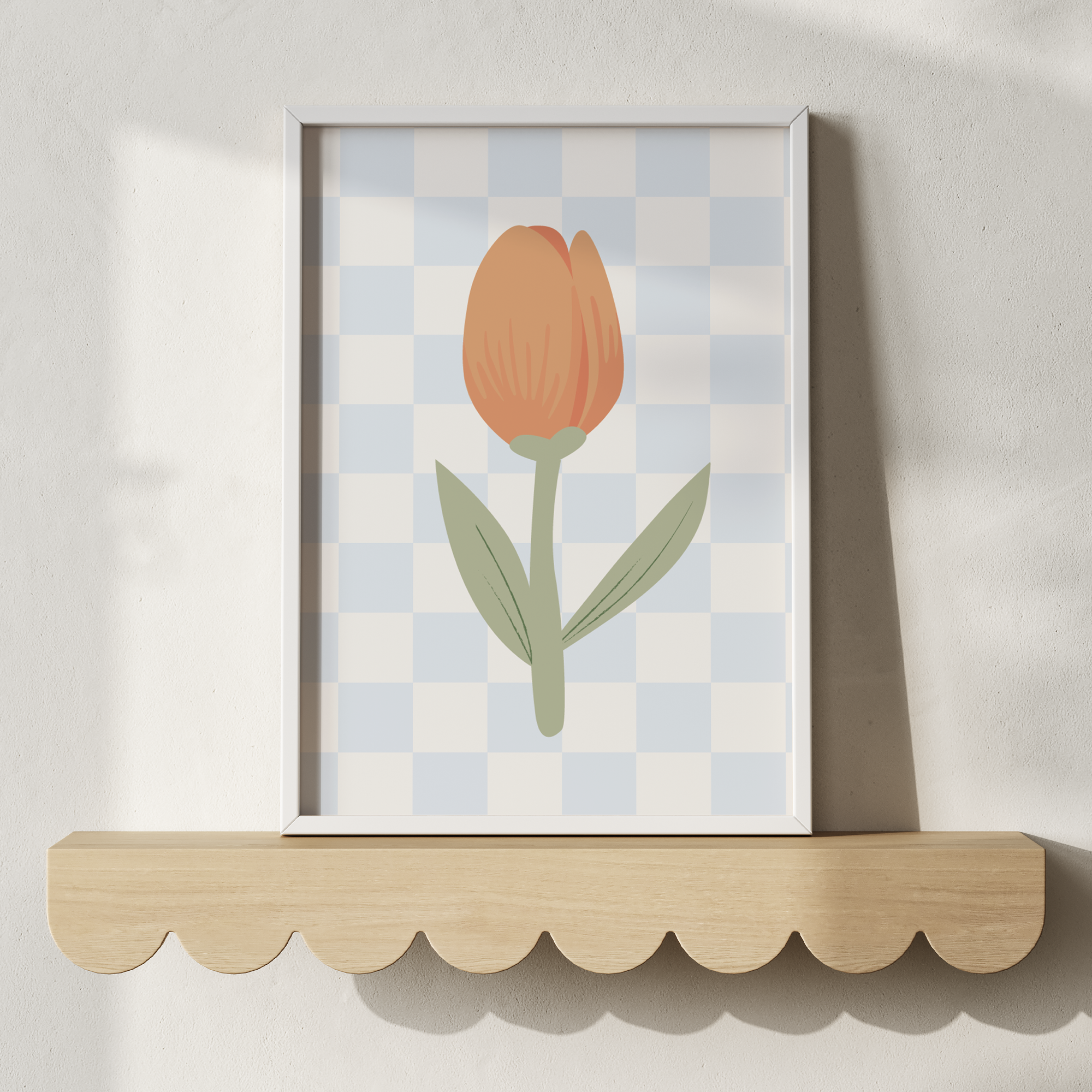 Tulip Sky Checkered Wall Print