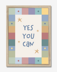 Yes You Can Blue Wall Print