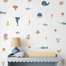 Warm Sea Creatures Small Wall Decal