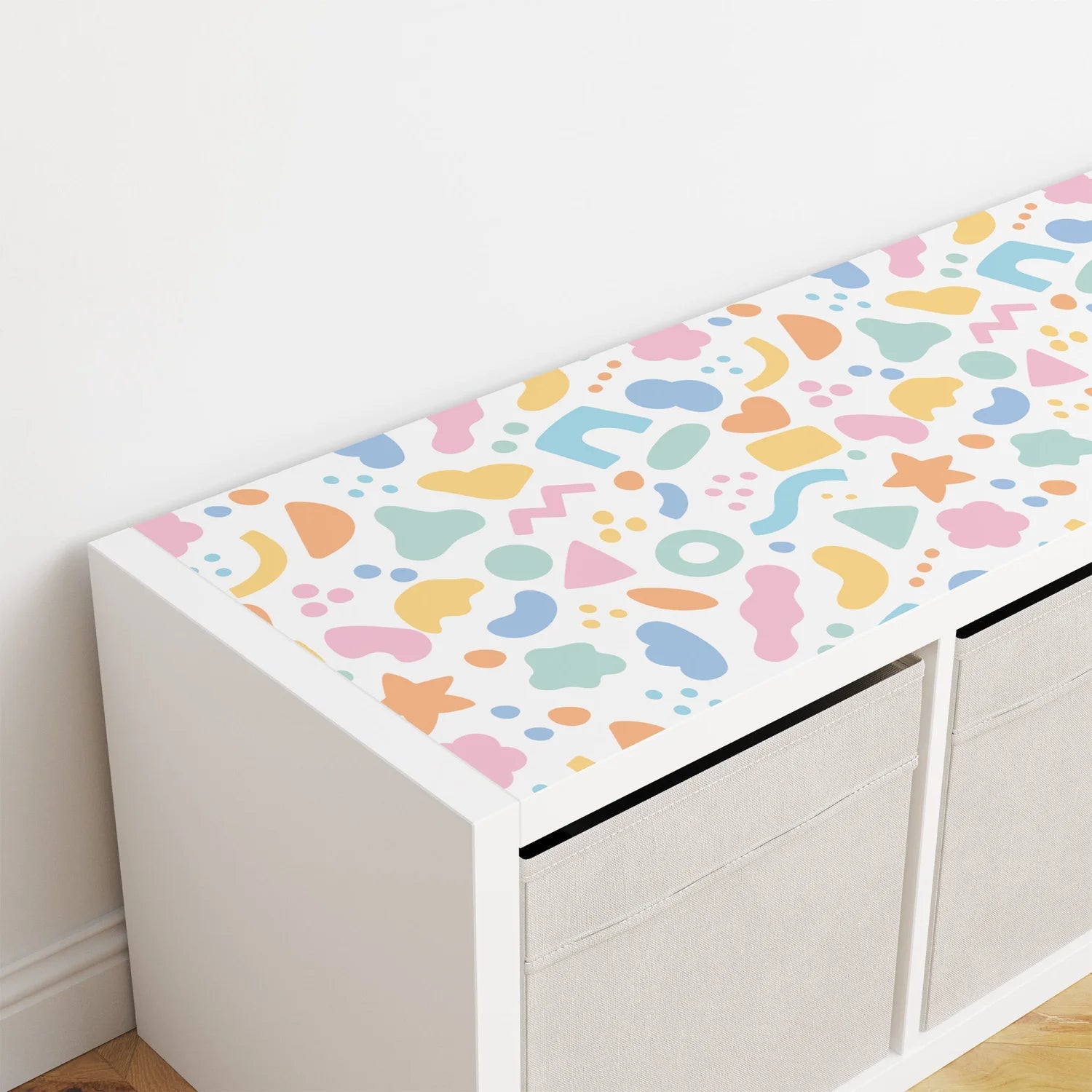 Kallax Shelf Abstract Shapes Bright Decal - Furniture
