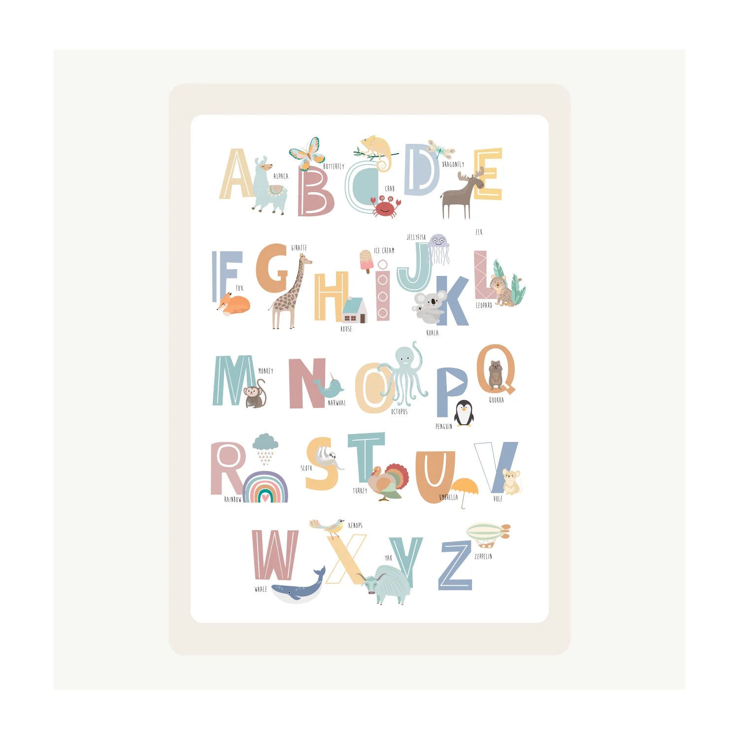 Animal Alphabet Wall Decal - DW10. Decals