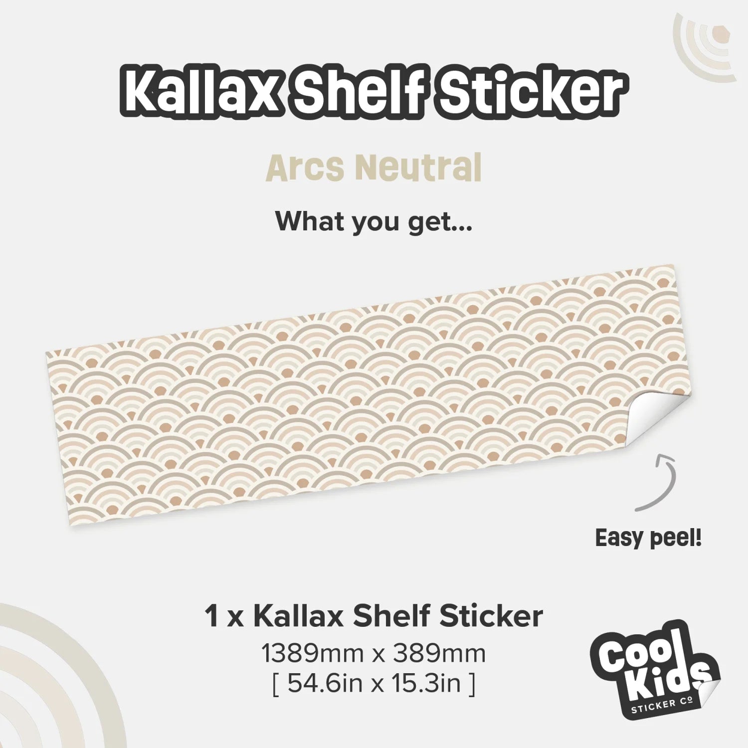 Kallax Shelf Arcs Neutral Decal - Furniture Decals - Kallax