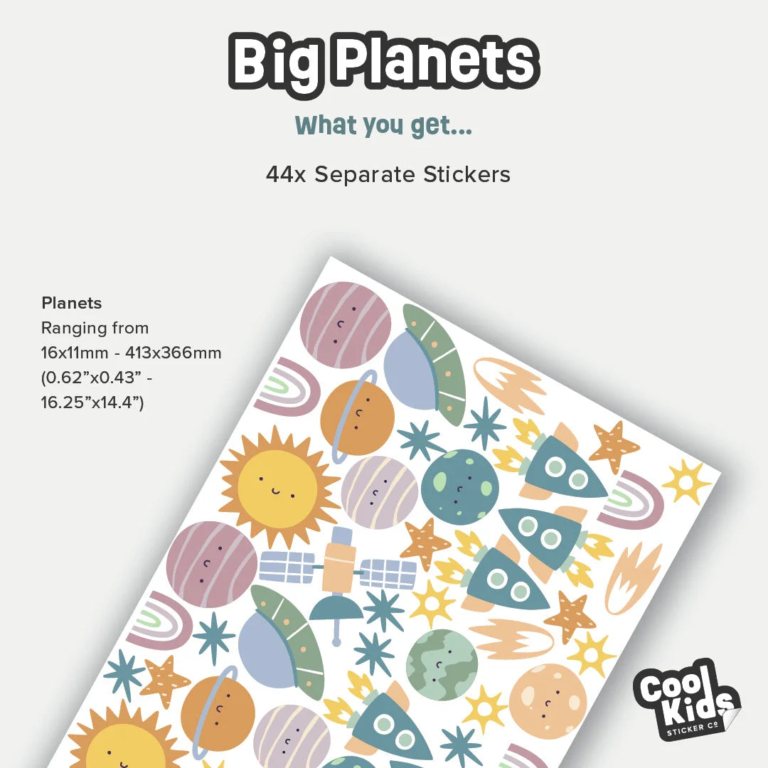 Big Planets Wall Decal - Decals - Space