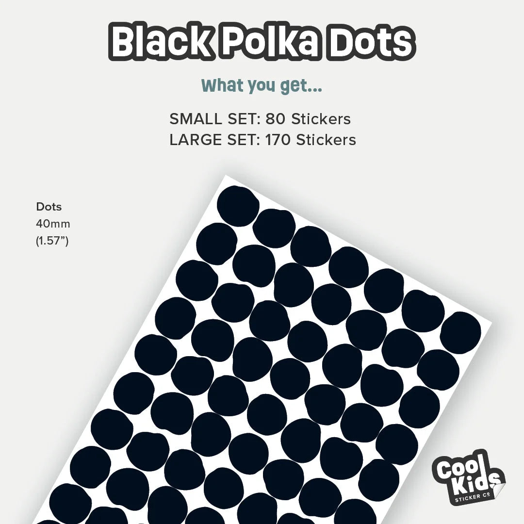 Black Polka Dot Wall Decal - Decals - Polka Dots