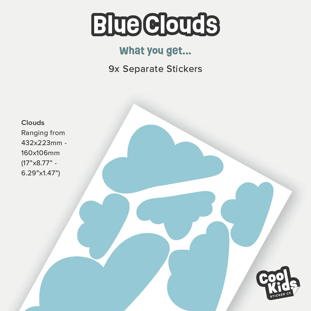 Blue Clouds Wall Decal - Decals - Rainbow Sun Clouds