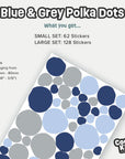 Blue & Grey Polka Dot Wall Decal - Decals - Polka Dots