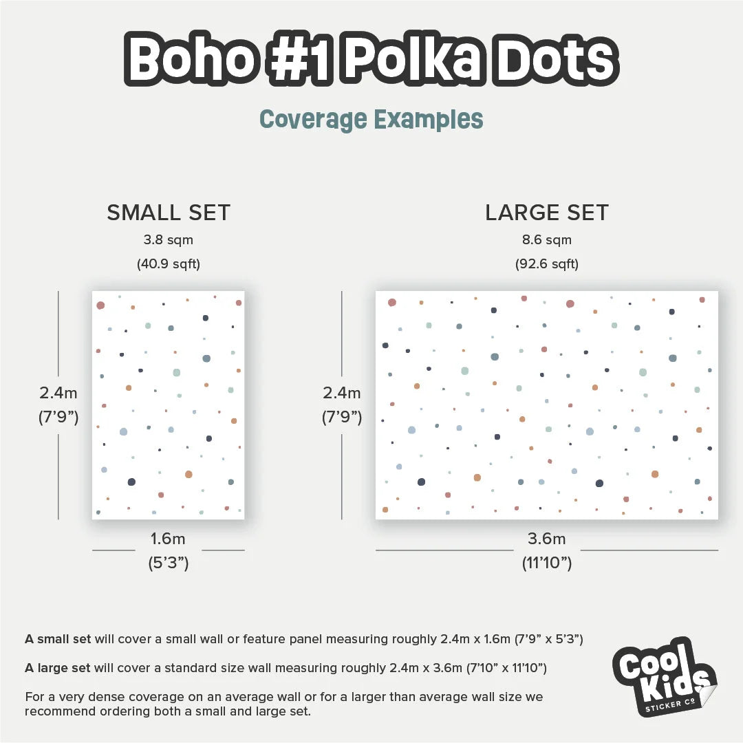 BOHO #1 Polka Dot Wall Decal - DW0. Polka Dot Decals