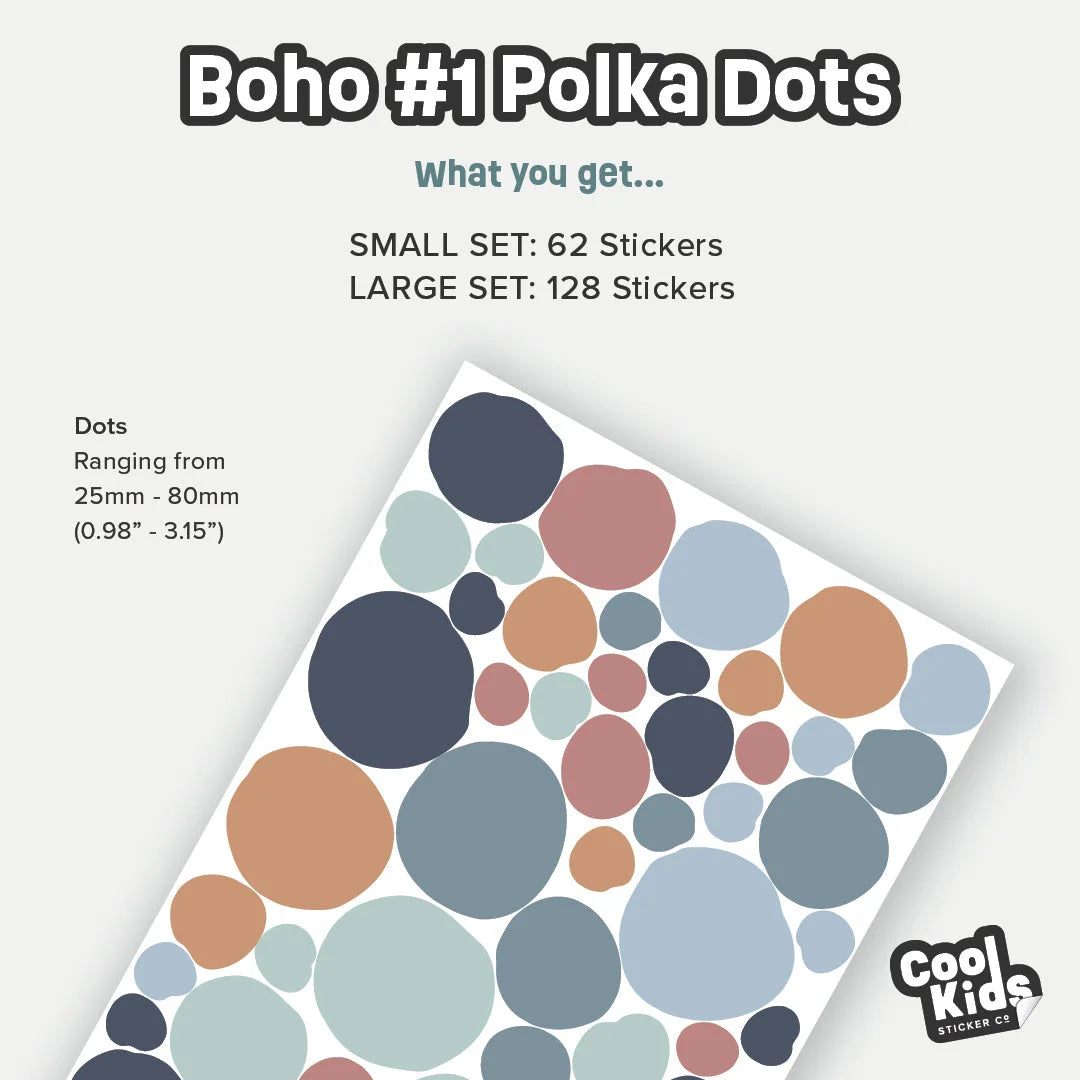 BOHO #1 Polka Dot Wall Decal - DW0. Polka Dot Decals