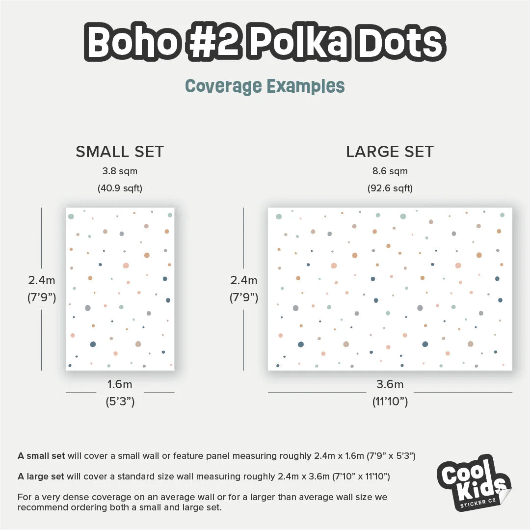 BOHO #2 Polka Dot Wall Decal - DW0. Polka Dot Decals