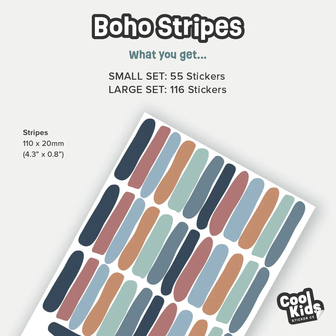 Boho #2 Stripes Wall Decal - Decals - Abstract Shapes