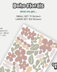 Boho Florals Wall Decal - DW2. Floral Decals