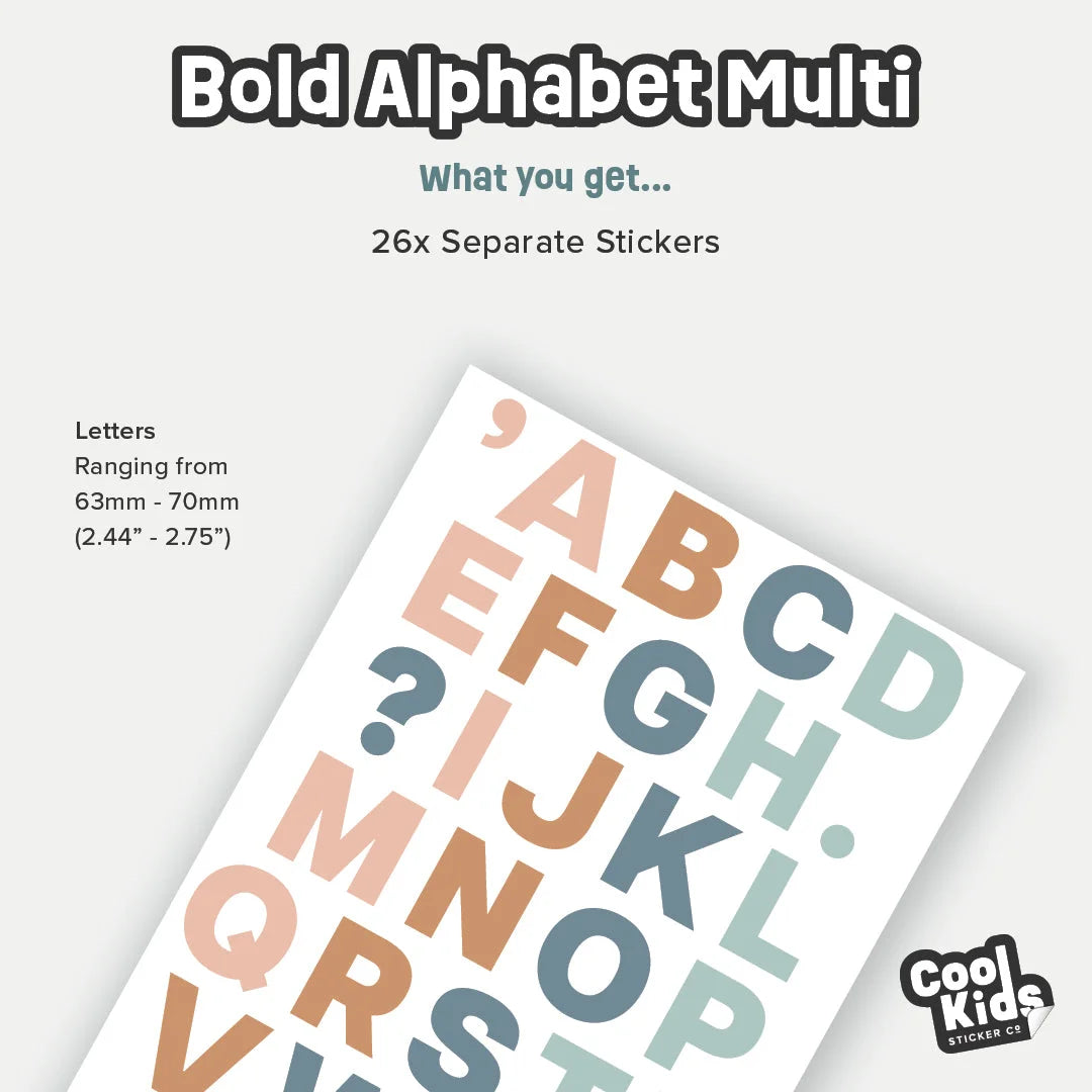 Bold Alphabet Fabric Wall Decal - Multi - Decals - Alphabet