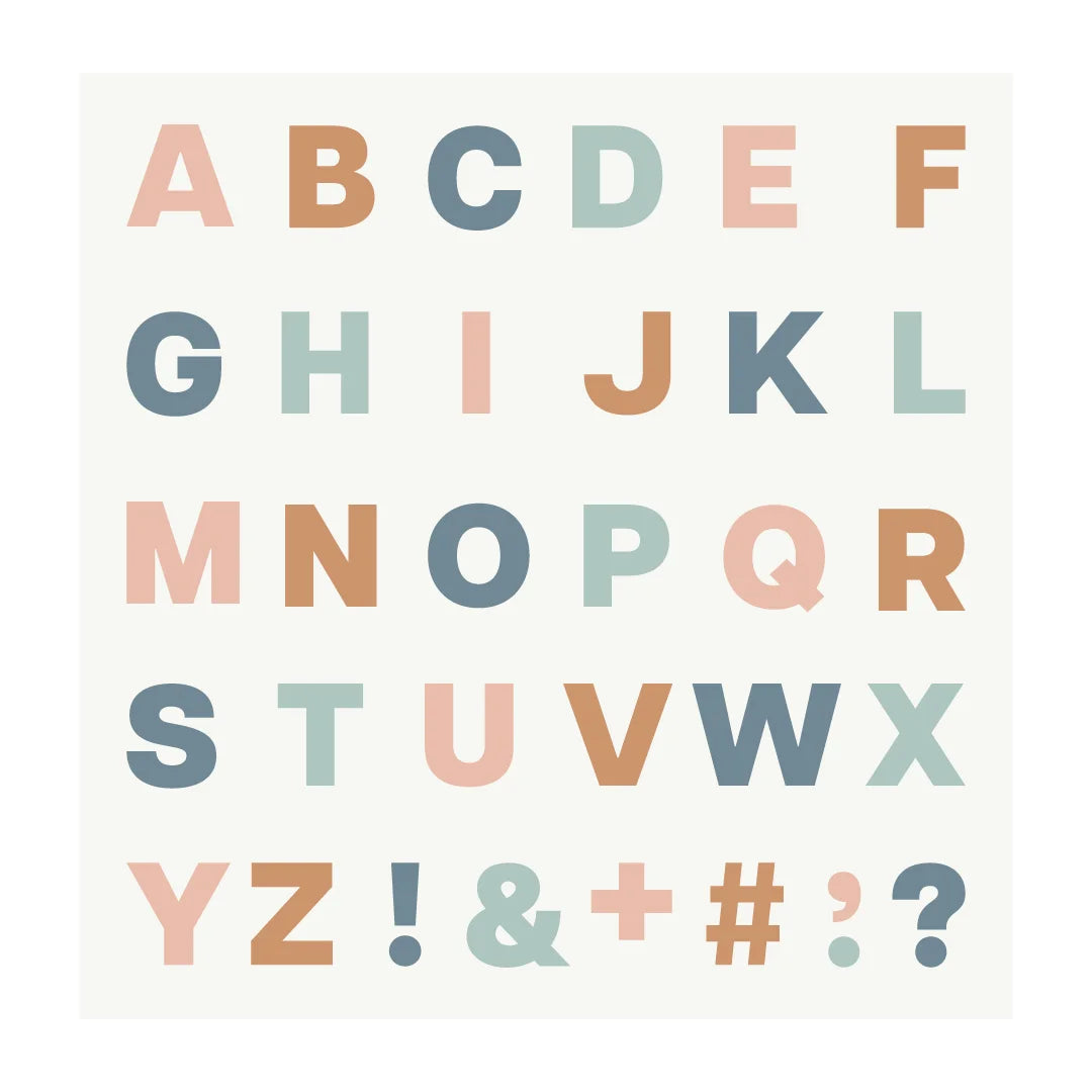 Bold Alphabet Fabric Wall Decal - Multi - DW10. Decals