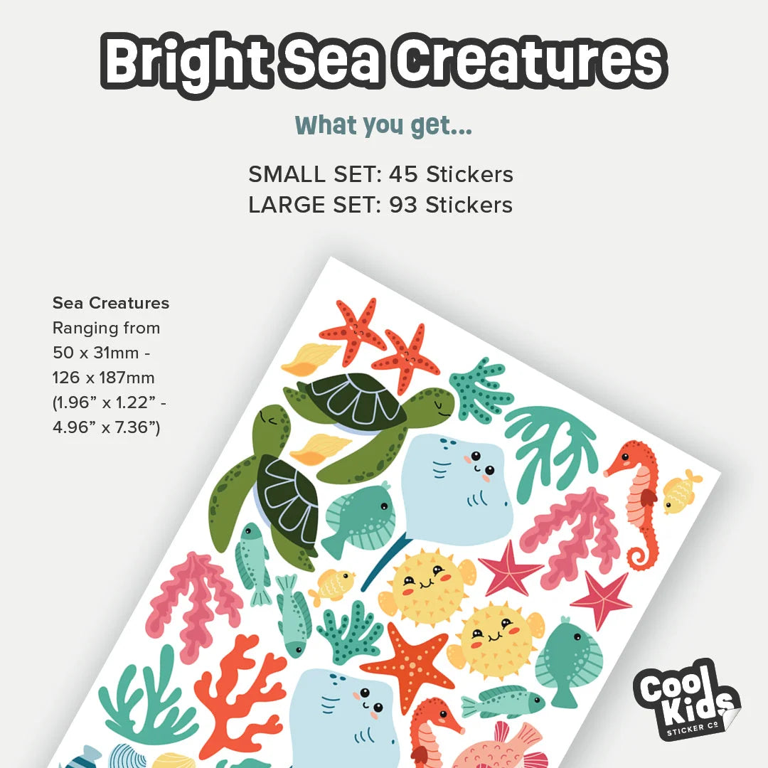 Bright Sea Creatures Wall Decal - Decals - Sea