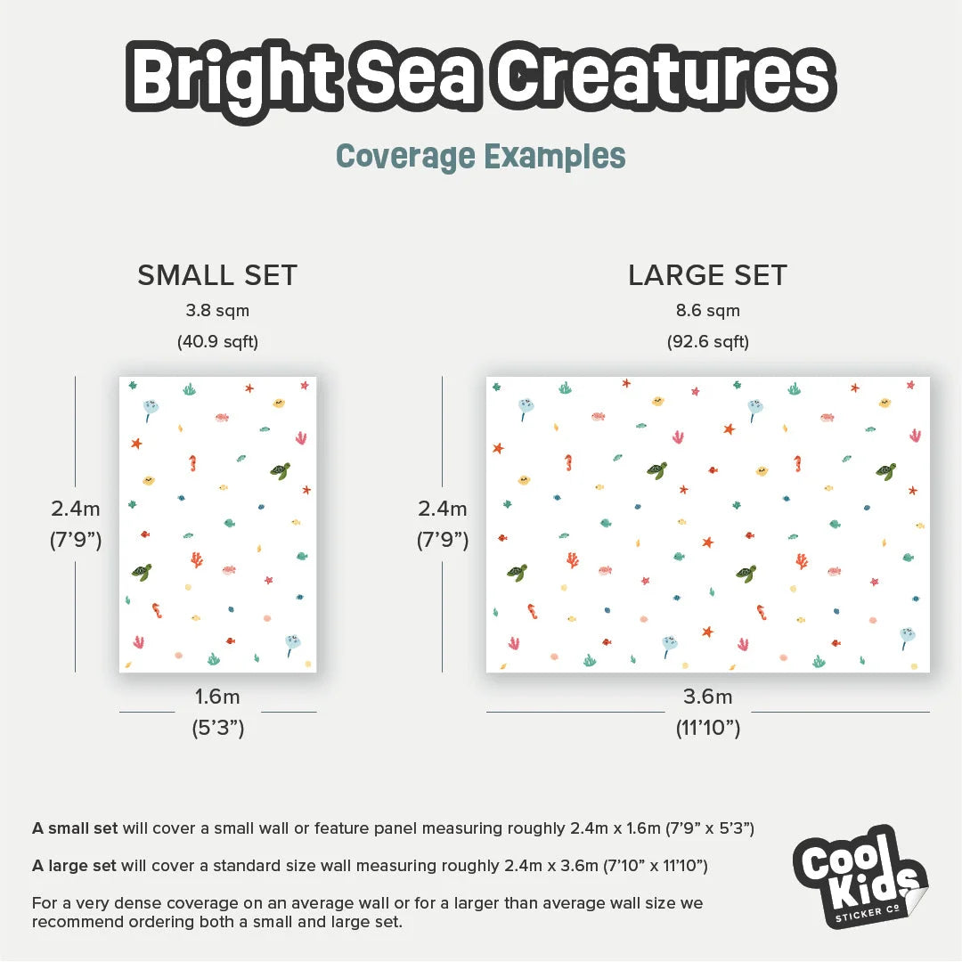 Bright Sea Creatures Wall Decal - Decals - Sea