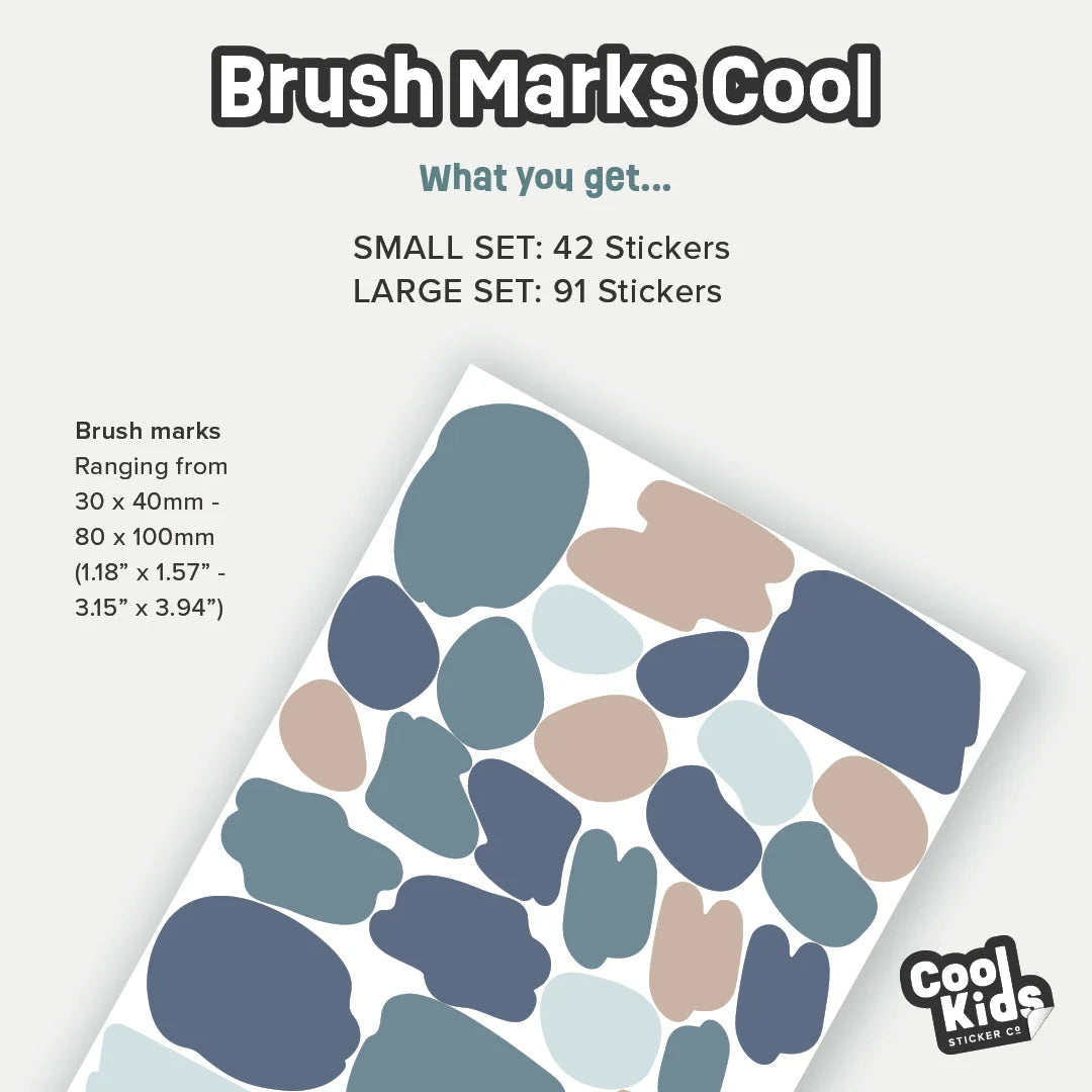 Brush Marks Cool Wall Decal - Decals - Abstract Shapes