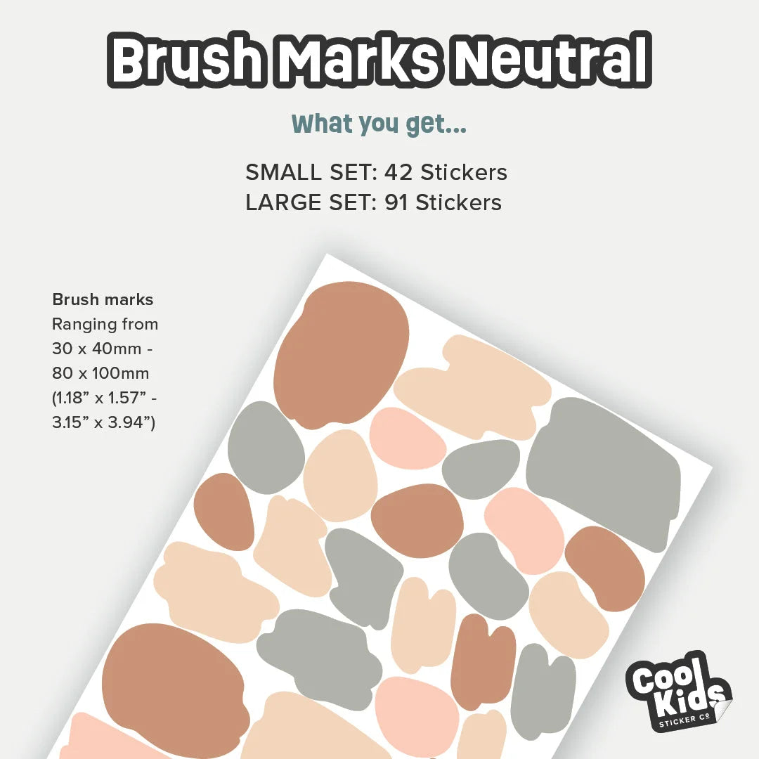 Brush Marks Neutral Wall Decal - Decals - Abstract Shapes