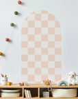 Checkered Patterned Arch Wall Decals - Medium / Milk & Pink