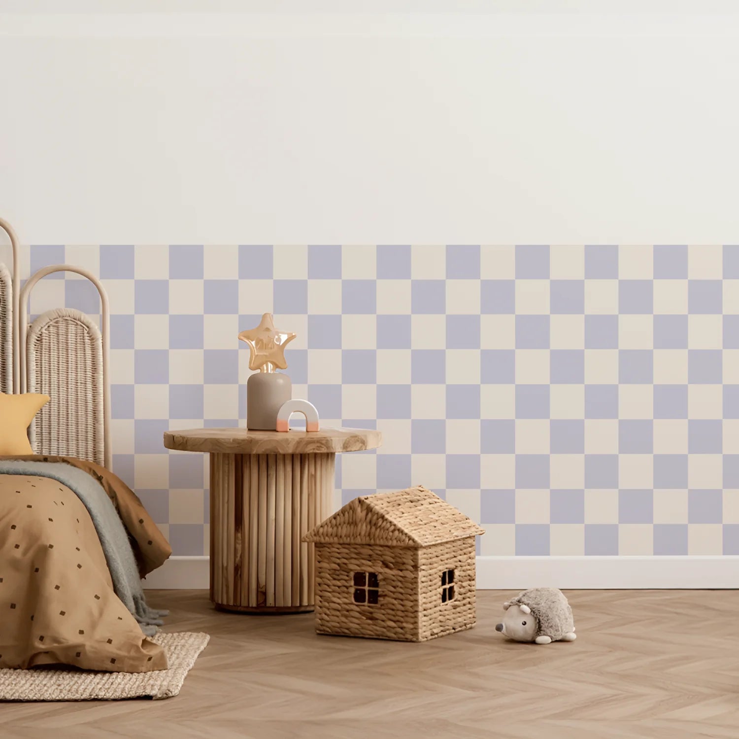 Checkered Wall Panels - Milk & Lavender - DW11.