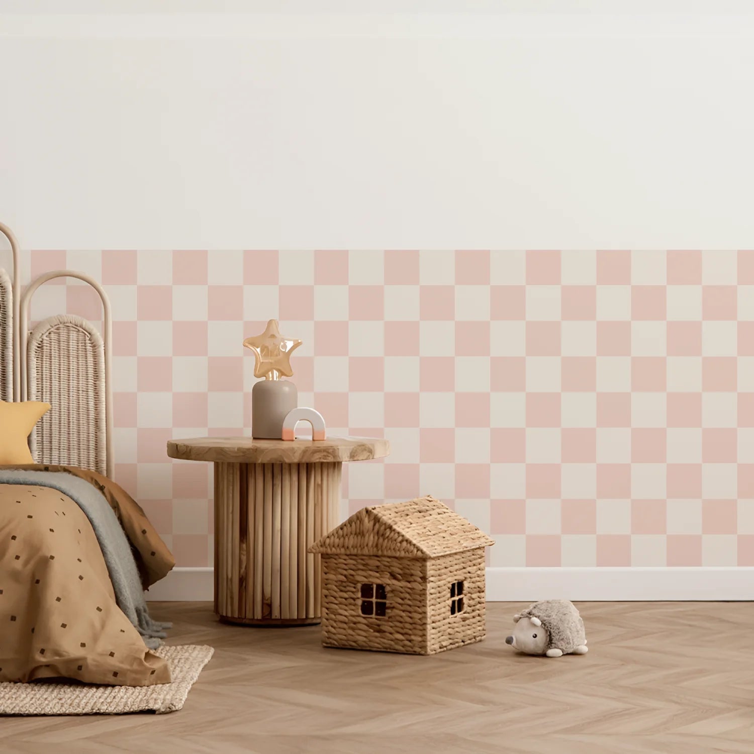 Checkered Wall Panels - Milk & Pink - DW11.