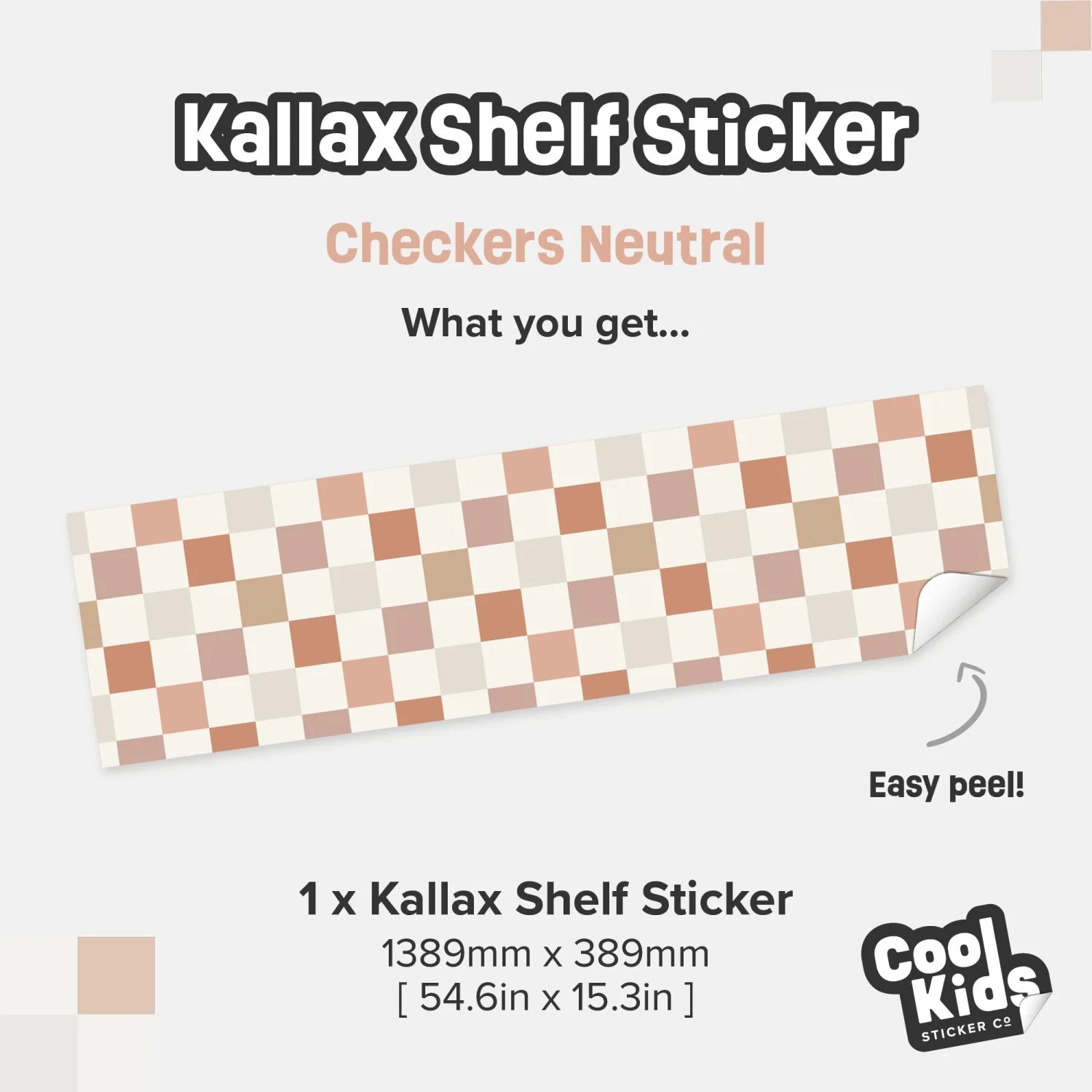 Kallax Shelf Checkers Neutral Decal - Furniture Decals