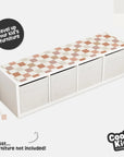 Kallax Shelf Checkers Neutral Decal - Furniture Decals
