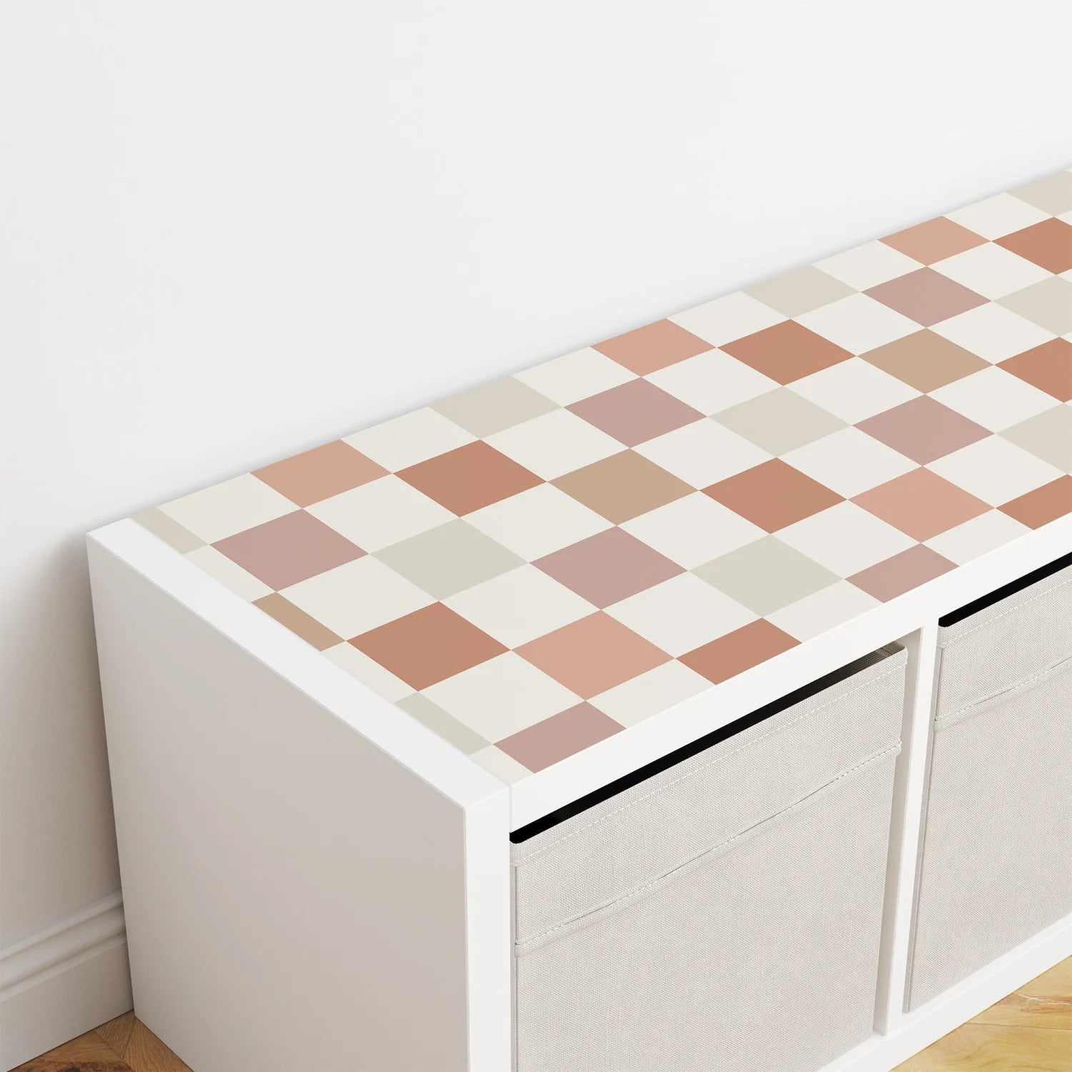 Kallax Shelf Checkers Neutral Decal - Furniture Decals