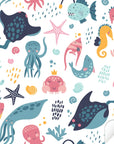 Kallax Shelf Cheerful Sea Creatures Decal - Furniture