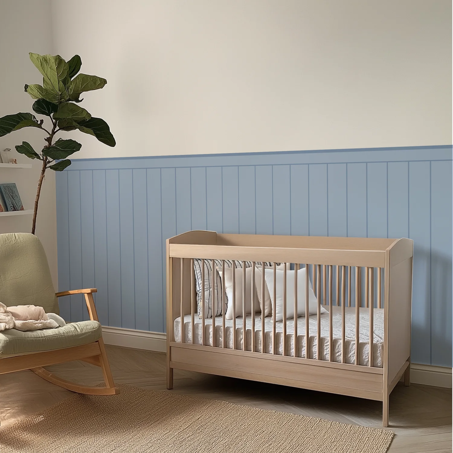 Classic Groove - Panelled Wall Panel - Blue - DW11. Panels