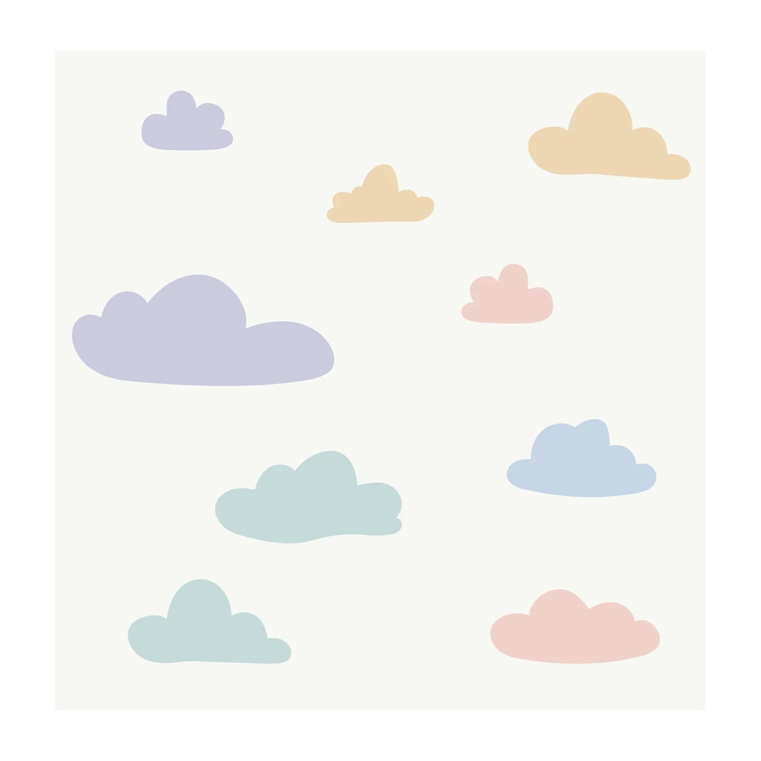 Cloud Wall Decals - DW3. Rainbow Sun Clouds