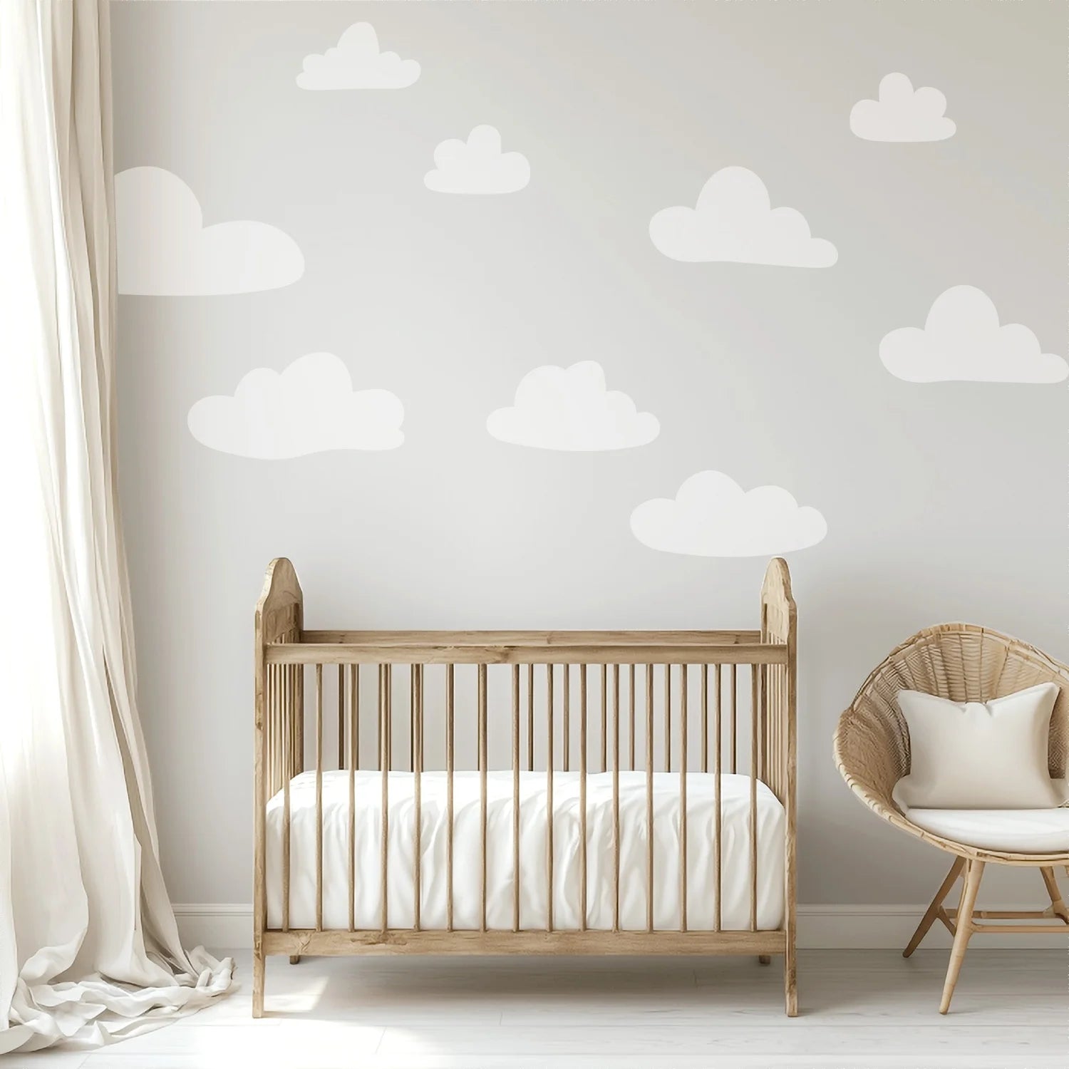 Cloud Wall Decals - White - DW3. Rainbow Sun Clouds