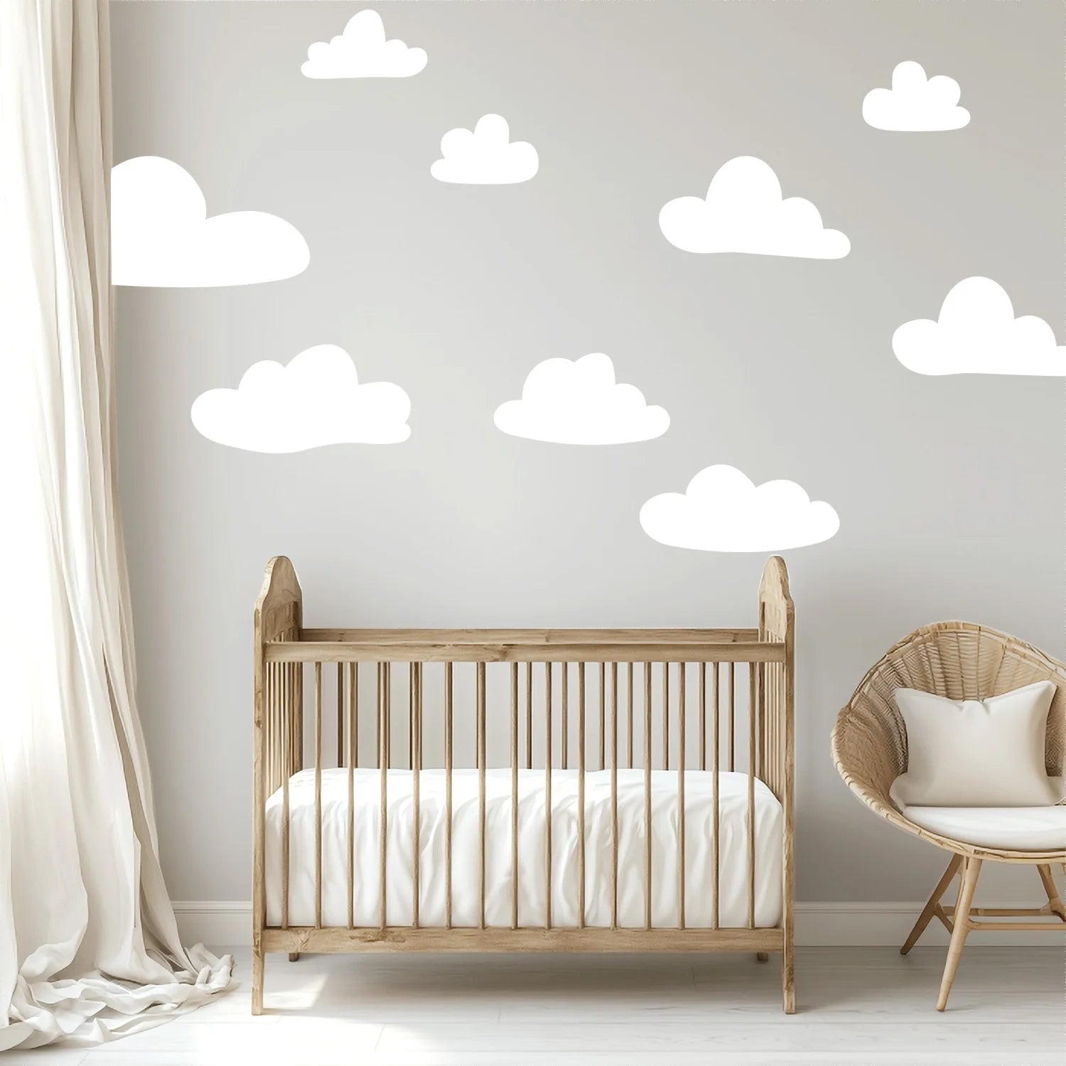 Cloud Wall Decals - White - DW3. Rainbow Sun Clouds