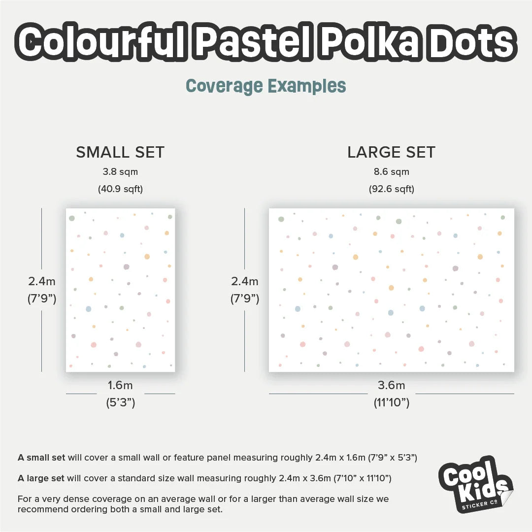 Colourful Pastel Polka Dots Wall Decal - Decals - Polka Dots