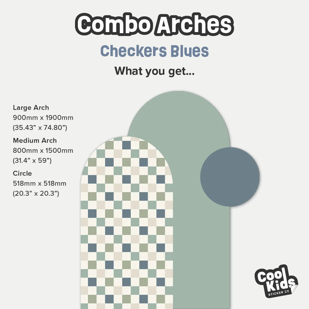 Combo Arches - Checkers Blue - DW12. Arch Decals