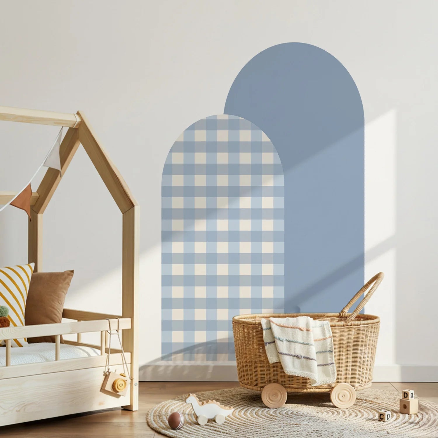 Combo Arches - Gingham Checkered &amp; Rectangle - Blue + Sky